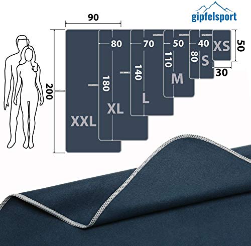 gipfelsport Toalla de Microfibra Azul Marino 1x XS(50x30cm) sin Bolsillo