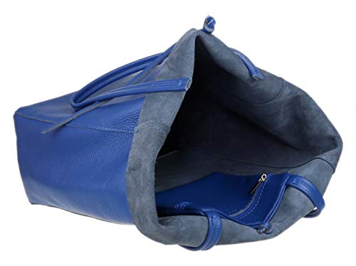 Girly Handbags Tapa Abierta bolso de cuero genuino (Azul Real) Girly Handbags Tapa Abierta bolso de cuero genuino (Azul Real)