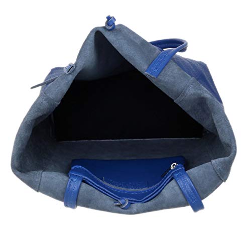 Girly Handbags Tapa Abierta bolso de cuero genuino (Azul Real) Girly Handbags Tapa Abierta bolso de cuero genuino (Azul Real)