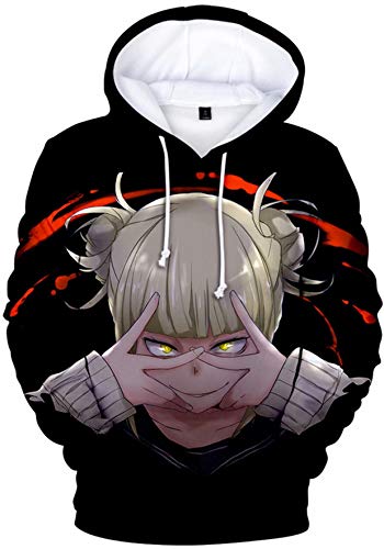 Giron Sudadera con capucha para mujer My Hero Academia Anime con estampado 3D Bakugou Shoto para niña, manga Himiko Toga, Funko Hero Cute Sudadera Hero Himiko Anime 27 XS