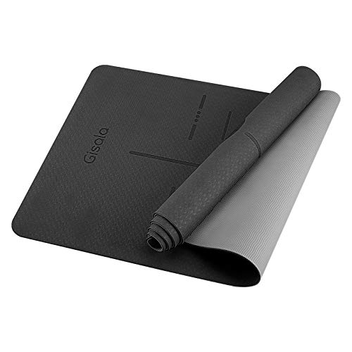GISALA Esterilla Yoga, Esterilla Deporte Antideslizante Ecológica y 100% Natural de 183x65cm, 6mm de Grosor, No tóxico, para Pilates, Gris GISALA Esterilla Yoga, Esterilla Deporte Antideslizante Ecológica y 100% Natural de 183x65cm, 6mm de Grosor, No tóxico, para Pilates, Gris