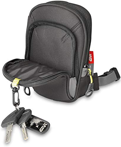 GIVI EA109B Easy Bag Bolsillo de Pierna Negro con Dos Ranuras, Volumen 1 Litro, Carga Máxima 1 Kg