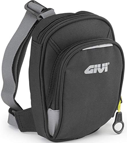 GIVI EA109B Easy Bag Bolsillo de Pierna Negro con Dos Ranuras, Volumen 1 Litro, Carga Máxima 1 Kg