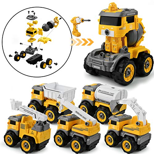 GizmoVine Excavadora Juguete,Control Remoto Tractor Desmontar y Ensamblarde Vehículo Construcciones Juguete , 6 en 1 Juguetes Playa niños para Niño y Niña de 3 Años + GizmoVine Excavadora Juguete,Control Remoto Tractor Desmontar y Ensamblarde Vehículo Construcciones Juguete , 6 en 1 Juguetes Playa niños para Niño y Niña de 3 Años +