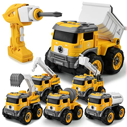 GizmoVine Excavadora Juguete,Control Remoto Tractor Desmontar y Ensamblarde Vehículo Construcciones Juguete , 6 en 1 Juguetes Playa niños para Niño y Niña de 3 Años + GizmoVine Excavadora Juguete,Control Remoto Tractor Desmontar y Ensamblarde Vehículo Construcciones Juguete , 6 en 1 Juguetes Playa niños para Niño y Niña de 3 Años +