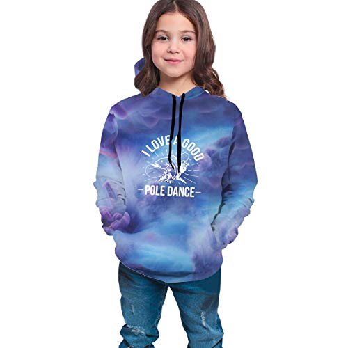 gjhj I Love A Good Pole Dance Hip-Hop Sudaderas de Invierno Otoño Tops para Adolescentes Niñas Niños Negro Negro S