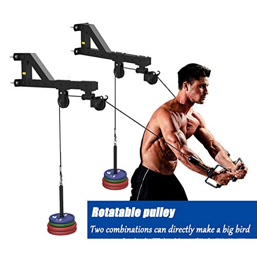 GJXJY Barra Triceps Máquina De Ejercicios Montado En La Pared Sistema De Poleas De Cable, Curl De Bíceps, Tríceps Ejercicios De Estiram