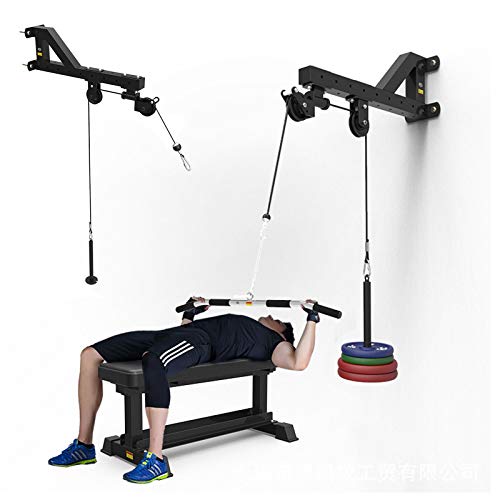 GJXJY Barra Triceps Máquina De Ejercicios Montado En La Pared Sistema De Poleas De Cable, Curl De Bíceps, Tríceps Ejercicios De Estiram