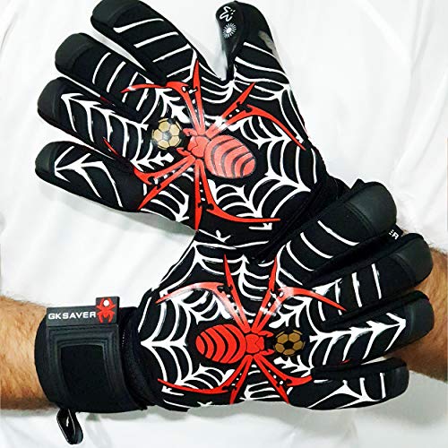 GK Saver Guantes de Portero de fútbol con Trampa de arañas, Calidad Profesional, Guantes de Portero (sí, sin personalización, Talla 8)