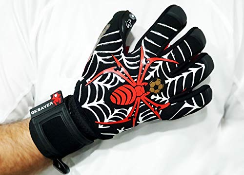 GK Saver Guantes de Portero de fútbol con Trampa de arañas, Calidad Profesional, Guantes de Portero (sí, sin personalización, Talla 8)