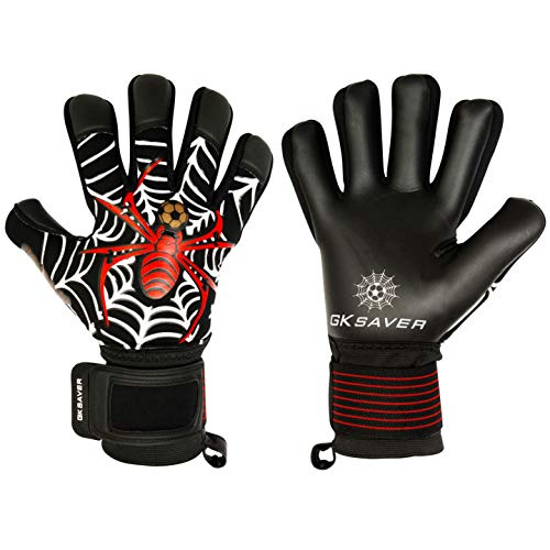 GK Saver Guantes de Portero de fútbol con Trampa de arañas, Calidad Profesional, Guantes de Portero (sí, sin personalización, Talla 8)