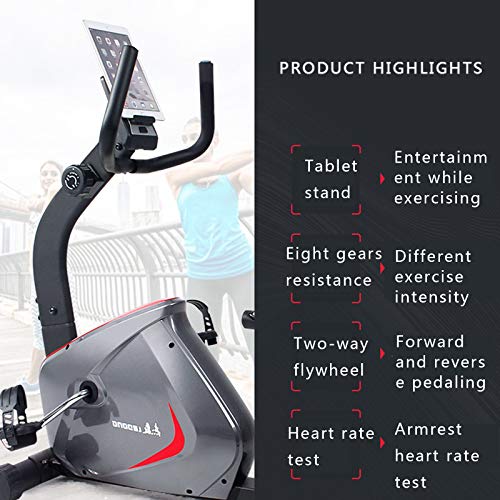 GKJ Bicicleta Estática Reclinable Bibicleta Indoor Resistencia De 8 Niveles, con Volante De Inercia De 5.5 KG, Asiento Ajustable, Sensores De Pulso Y Monitor LCD GKJ Bicicleta Estática Reclinable Bibicleta Indoor Resistencia De 8 Niveles, con Volante De Inercia De 5.5 KG, Asiento Ajustable, Sensores De Pulso Y Monitor LCD