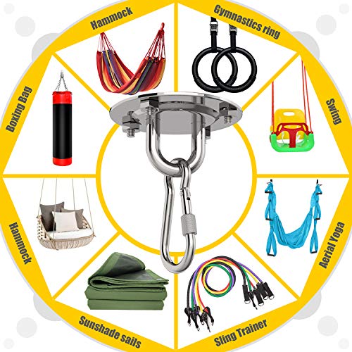 GLCS GLAUCUS 400 kg Capacidad de Carga Gancho Hamaca Herrajes Colgantes de Acero Inoxidable para Hamacas Mecedora Anillos de Yoga Gimnasio GLCS GLAUCUS 400 kg Capacidad de Carga Gancho Hamaca Herrajes Colgantes de Acero Inoxidable para Hamacas Mecedora Anillos de Yoga Gimnasio