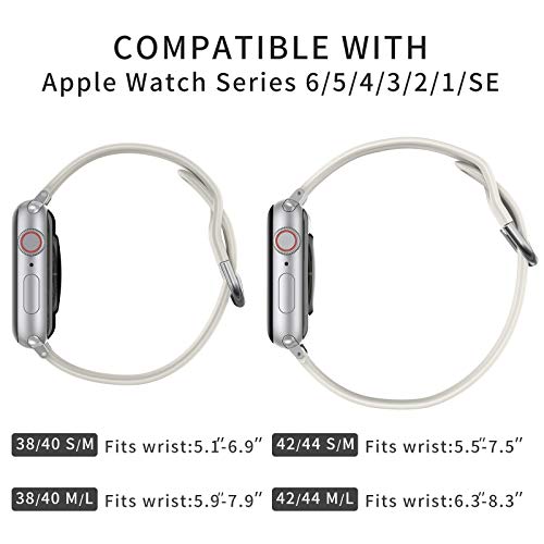 Glebo Pulsera compatible con Apple Watch Bands 38 mm 40 mm para mujer y hombre, silicona suave y fina, pulsera deportiva inteligente de repuesto para iWatch Series 6 5 4 3 2 1 SE, beige/pequeño Glebo Pulsera compatible con Apple Watch Bands 38 mm 40 mm para mujer y hombre, silicona suave y fina, pulsera deportiva inteligente de repuesto para iWatch Series 6 5 4 3 2 1 SE, beige/pequeño