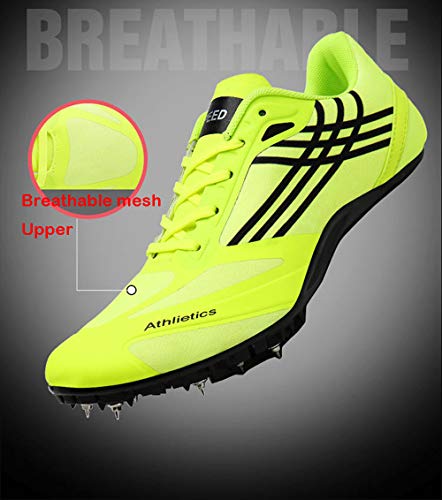 GLEYDY Zapatillas De Atletismo para Hombres, Zapatillas Clavos para Correr Livianos 8 Clavos para Sprint Unisex Zapatos De Salto Largo Competencia Transpirable Dedicado,002,40EU