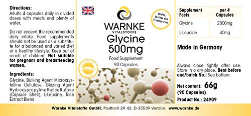 Glicina 500mg – Vegana – 90 cápsulas Glicina 500mg – Vegana – 90 cápsulas