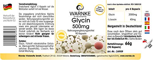 Glicina 500mg – Vegana – 90 cápsulas