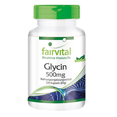 Glicina 500mg - VEGANA - Dosis elevada - Aminoácido - 120 Cápsulas - Calidad Alemana