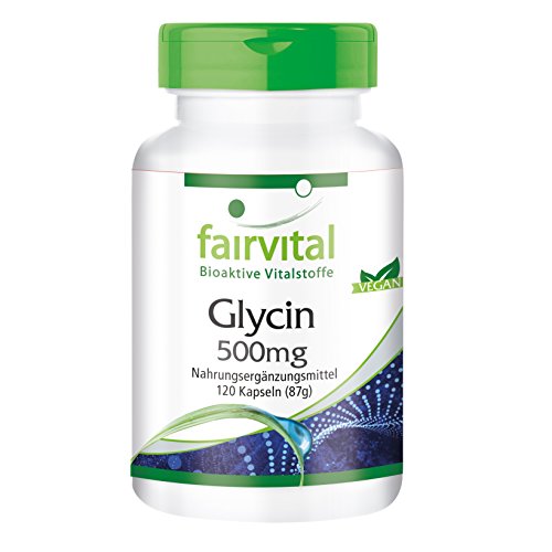 Glicina 500mg - VEGANA - Dosis elevada - Aminoácido - 120 Cápsulas - Calidad Alemana Glicina 500mg - VEGANA - Dosis elevada - Aminoácido - 120 Cápsulas - Calidad Alemana
