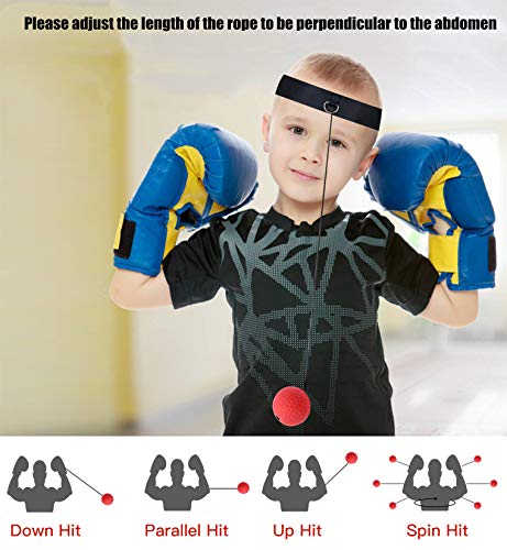 GLKEBY Bola de Reflejo de Boxeo, Bola de Entrenamiento de Boxeo, Entrenamiento de Velocidad MMA para Adultos/niños, el Mejor Equipo de Boxeo para Entrenamiento, coordinación Mano-Ojo y Estado físico GLKEBY Bola de Reflejo de Boxeo, Bola de Entrenamiento de Boxeo, Entrenamiento de Velocidad MMA para Adultos/niños, el Mejor Equipo de Boxeo para Entrenamiento, coordinación Mano-Ojo y Estado físico