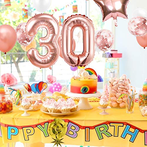Globos Cumpleaños 30 año, 30 Oro RosaDecoraciones, Pancarta de Feliz Cumpleaños, Decoración de Cumpleaños para 30 Niña, Globos de Confeti y Aluminio Oro Rosa, Fiesta Regalos para Niña y Mujeres y Bebe Globos Cumpleaños 30 año, 30 Oro RosaDecoraciones, Pancarta de Feliz Cumpleaños, Decoración de Cumpleaños para 30 Niña, Globos de Confeti y Aluminio Oro Rosa, Fiesta Regalos para Niña y Mujeres y Bebe