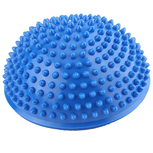 GLOGLOW Bolas inflables Media Bola PVC, Medio Redondo Antideslizante Masaje pies Fitball Ejercicios Bola del Equilibrio Aptitud Instructor niños y los Adultos(Azul)