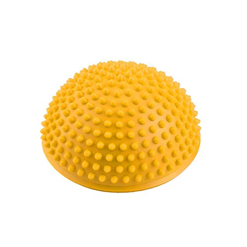 GLOGLOW Bolas inflables Media Bola PVC, Medio Redondo Antideslizante Masaje pies Fitball los Ejercicios la Bola Equilibrio la Aptitud Instructor para los niños y los Adultos(Amarillo)