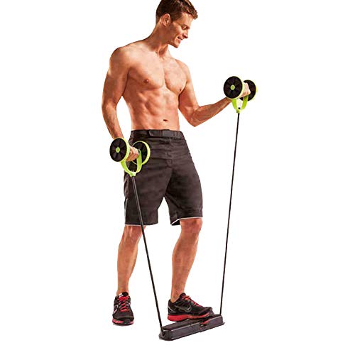 Glomixs Fitness Wheels Roller, Elastic Abdominal Muscle Resistance Pull Rope for Training Exercise Home Gym Equipment for Both Men & Women, Multi-Functional Core AB Workout Abdominal Glomixs Fitness Wheels Roller, Elastic Abdominal Muscle Resistance Pull Rope for Training Exercise Home Gym Equipment for Both Men & Women, Multi-Functional Core AB Workout Abdominal