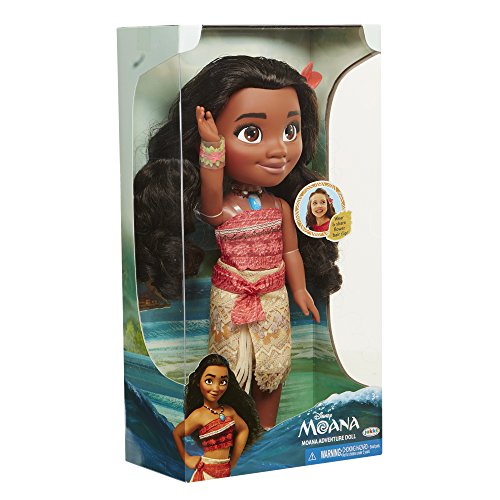 Glop Games- Princesa Disney, muñeca Vaiana con Todo Lujo de Detalle. Fíjate en su Pelo, Vestido, Flor de Polinesia Toddler 35cm, 38 cm (04703)