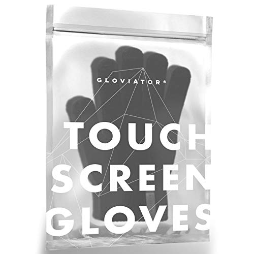 Gloviator® Guantes Táctiles para Smartphones y Tablets | Unisex | Color Negro | Suaves y Elásticos | Lavables