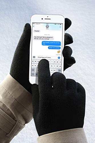 Gloviator® Guantes Táctiles para Smartphones y Tablets | Unisex | Color Negro | Suaves y Elásticos | Lavables