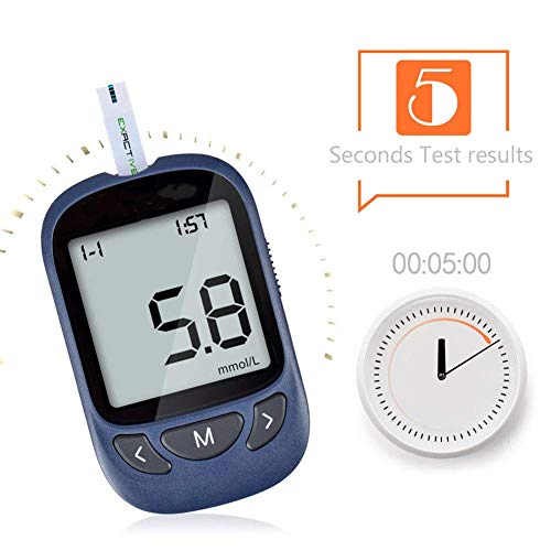 Glucosa en sangre kit de Exactive Vital control de la diabetes kit codefree tiras de prueba de glucosa en sangre x 25 y dispositivo de punción para diabéticos en mg/dL Glucosa en sangre kit de Exactive Vital control de la diabetes kit codefree tiras de prueba de glucosa en sangre x 25 y dispositivo de punción para diabéticos en mg/dL