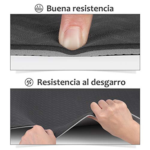 Glymnis Esterilla Yoga Antideslizante Colchoneta Yoga Mat Esterilla Deporte de Material Ecológico TPE Esterilla Pilates con Correa 183mm x 61mm x 6mm Negro