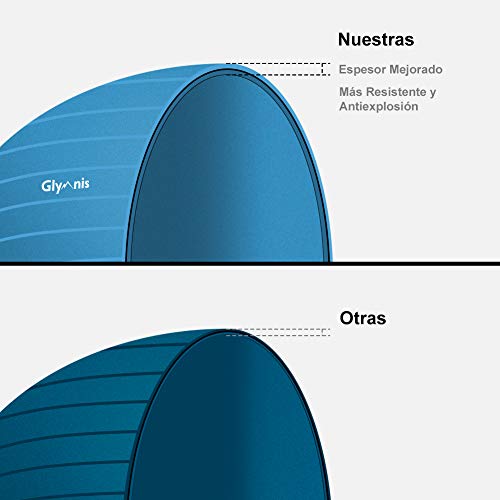 Glymnis Pelota de Ejercicio Pelota Anti-Burst para Pilates Gimnasia Fitness Equilibrio Yoga Embarazo 55cm 65cm 75cm con Hinchador Azul (55cm) Glymnis Pelota de Ejercicio Pelota Anti-Burst para Pilates Gimnasia Fitness Equilibrio Yoga Embarazo 55cm 65cm 75cm con Hinchador Azul (55cm)