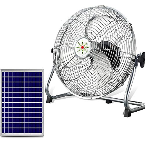 GMRZ Ventilador Solar Silencioso De 15", Motor DC Sin Escobillas Ventilador 12 Velocidad Fan De Metal Portátil para Acampar Al Aire Libre En El Hogar Huracán, con Panel Solar,Plata GMRZ Ventilador Solar Silencioso De 15", Motor DC Sin Escobillas Ventilador 12 Velocidad Fan De Metal Portátil para Acampar Al Aire Libre En El Hogar Huracán, con Panel Solar,Plata