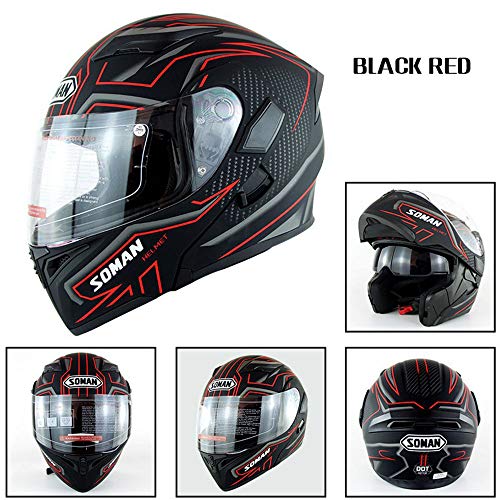 GNB - Cascos modulares para motocicleta Bluetooth+FM DOT con certificación Flip Up Touring Cascos incorporados con altavoz dual Bluetooth con micrófono para respuesta automática, L GNB - Cascos modulares para motocicleta Bluetooth+FM DOT con certificación Flip Up Touring Cascos incorporados con altavoz dual Bluetooth con micrófono para respuesta automática, L