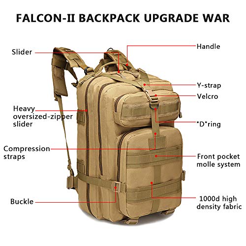 GNEGNI 45L Mochila Táctica de Asalto Militar Resistente al Agua Mochila Molle para Trekking Camping Senderismo Viajar(Caqui) GNEGNI 45L Mochila Táctica de Asalto Militar Resistente al Agua Mochila Molle para Trekking Camping Senderismo Viajar(Caqui)