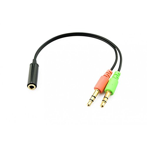 GNS Cable Adaptador Jack Hembra 3.5 mm a Jack Doble Macho para Auriculares