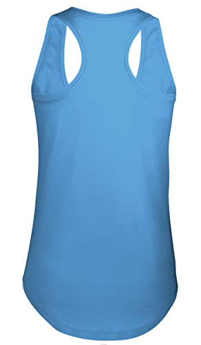 GO HEAVY Mujer Racer Camiseta Tirantes Deporte de Gimnasio Camiseta sin Mangas | Yoga Sport Top One More Rep Azul S