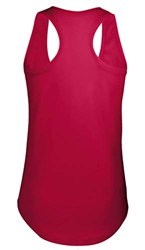 GO HEAVY Mujer Racer Camiseta Tirantes Deporte de Gimnasio Camiseta sin Mangas | Yoga Sport Top One More Rep Rojo XS