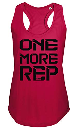 GO HEAVY Mujer Racer Camiseta Tirantes Deporte de Gimnasio Camiseta sin Mangas | Yoga Sport Top One More Rep Rojo XS GO HEAVY Mujer Racer Camiseta Tirantes Deporte de Gimnasio Camiseta sin Mangas | Yoga Sport Top One More Rep Rojo XS