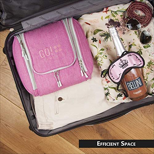 GO!elements® Bolsa de Aseo para Colgar Hombres y Mujeres | Neceser cosmético Hombre Grande Mujer para Maletas y Equipaje de Mano | Neceser de Viaje, Color:Rosa GO!elements® Bolsa de Aseo para Colgar Hombres y Mujeres | Neceser cosmético Hombre Grande Mujer para Maletas y Equipaje de Mano | Neceser de Viaje, Color:Rosa