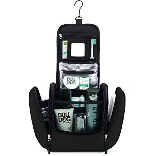 GO!elements® Bolsa de Aseo para Colgar Hombres y Mujeres | Neceser cosmético Hombre Grande Mujer para Maletas y Equipaje de Mano | Neceser de Viaje, Color:Negro GO!elements® Bolsa de Aseo para Colgar Hombres y Mujeres | Neceser cosmético Hombre Grande Mujer para Maletas y Equipaje de Mano | Neceser de Viaje, Color:Negro