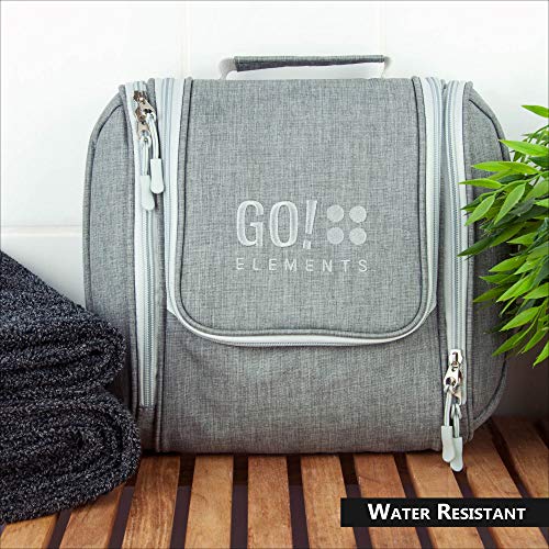 GO!elements® Bolsa de Aseo para Colgar Hombres y Mujeres | Neceser cosmético Hombre Grande Mujer para Maletas y Equipaje de Mano | Neceser de Viaje, Color:Gris GO!elements® Bolsa de Aseo para Colgar Hombres y Mujeres | Neceser cosmético Hombre Grande Mujer para Maletas y Equipaje de Mano | Neceser de Viaje, Color:Gris