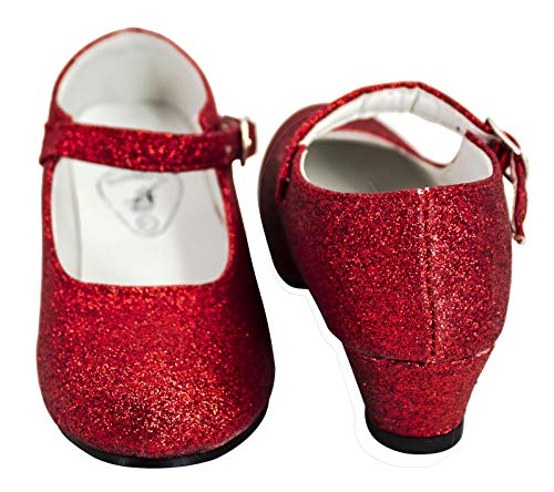 Gojoy shop- Zapato con Tacón de Danza Baile Flamenco o Sevillanas para Niña y Mujer, 5 Colores Disponibles (P-Rojo, 35)