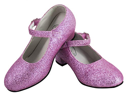 Gojoy shop- Zapato con Tacón de Danza Baile Flamenco o Sevillanas para Niña y Mujer, 5 Colores Disponibles (P- Rosa Clara, 26)