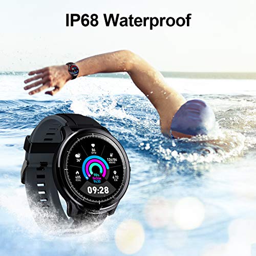 GOKOO Bluetooth Smartwatch Hombre Reloj Inteligente Fitness IP68 Impermeable Actividad Monitor Pulsómetro Compatible con Android iOS