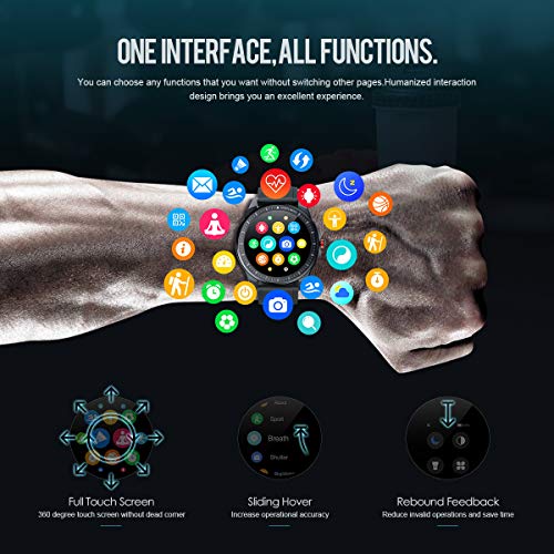 GOKOO Reloj Inteligente Hombre Smartwatch Deportivo Rastreador Actividad Reloj Inteligente Pantalla Táctil Completa Entrenamiento Respiratorio IP68 Impermeable Compatible con Android iOS (Negro) GOKOO Reloj Inteligente Hombre Smartwatch Deportivo Rastreador Actividad Reloj Inteligente Pantalla Táctil Completa Entrenamiento Respiratorio IP68 Impermeable Compatible con Android iOS (Negro)