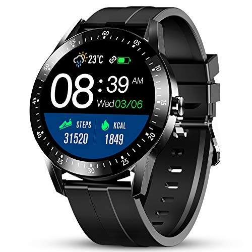 GOKOO Reloj Inteligente Hombres Smartwatch Monitor de Actividad con 24 Modos Deportivos Pulsómetro Calorías Monitor de Sueño Podómetro IP67 Impermeable Reloj Compatible con Android iOS (Negro)