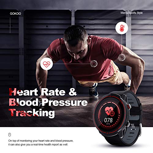 GOKOO Smartwatch Hombres Mujeres Reloj Inteligente Deportivo 9 Modos Deportivos IP67 Impermeable Compatible con Sistemas iOS y Android